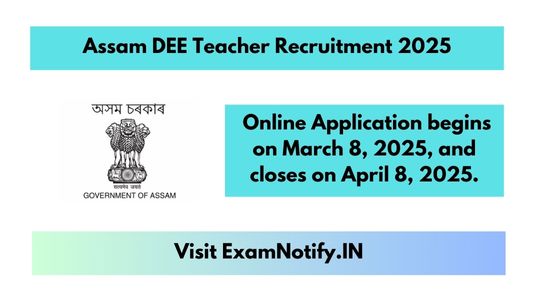 Assam DEE Teacher Recruitment 2025