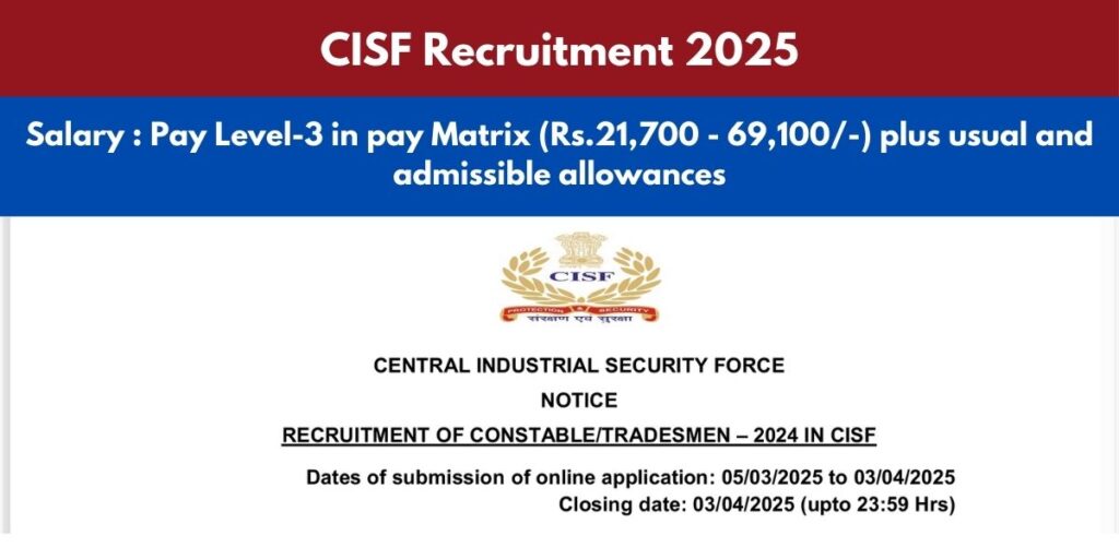 CISF Recruitment 2025