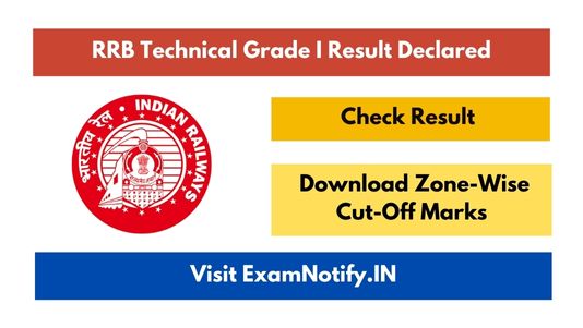 RRB Technical Grade I Result Declared 2025