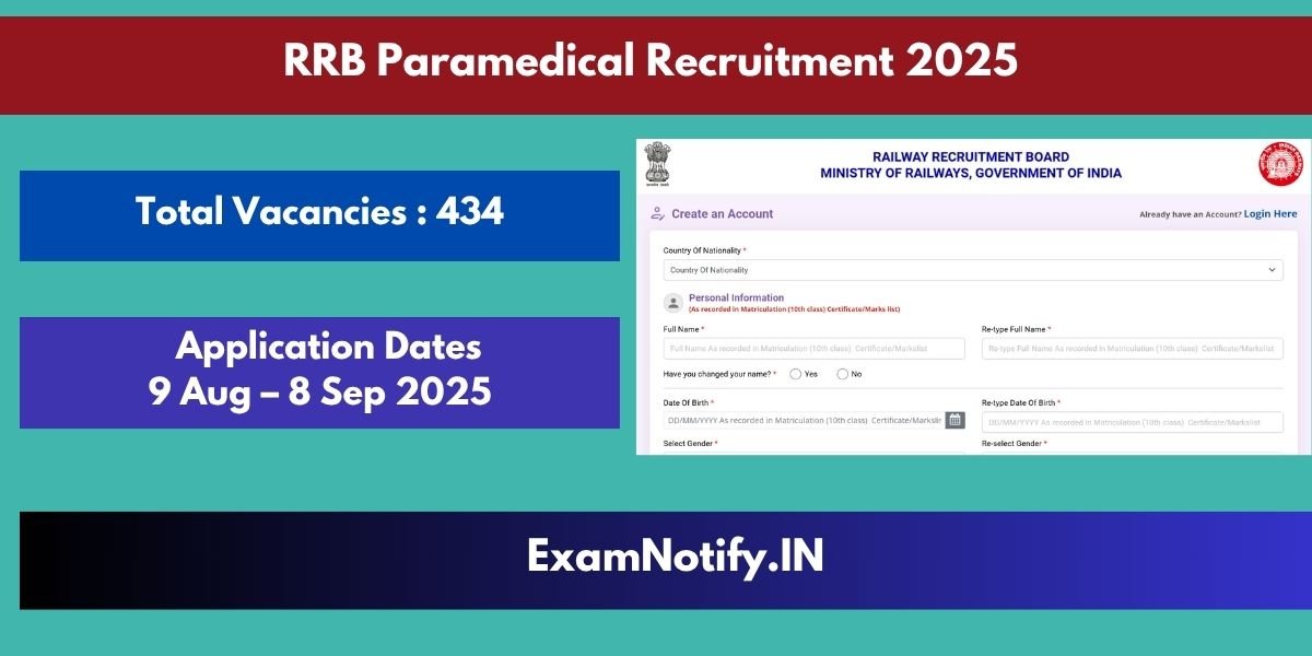 RRB Paramedical Recruitment 2025