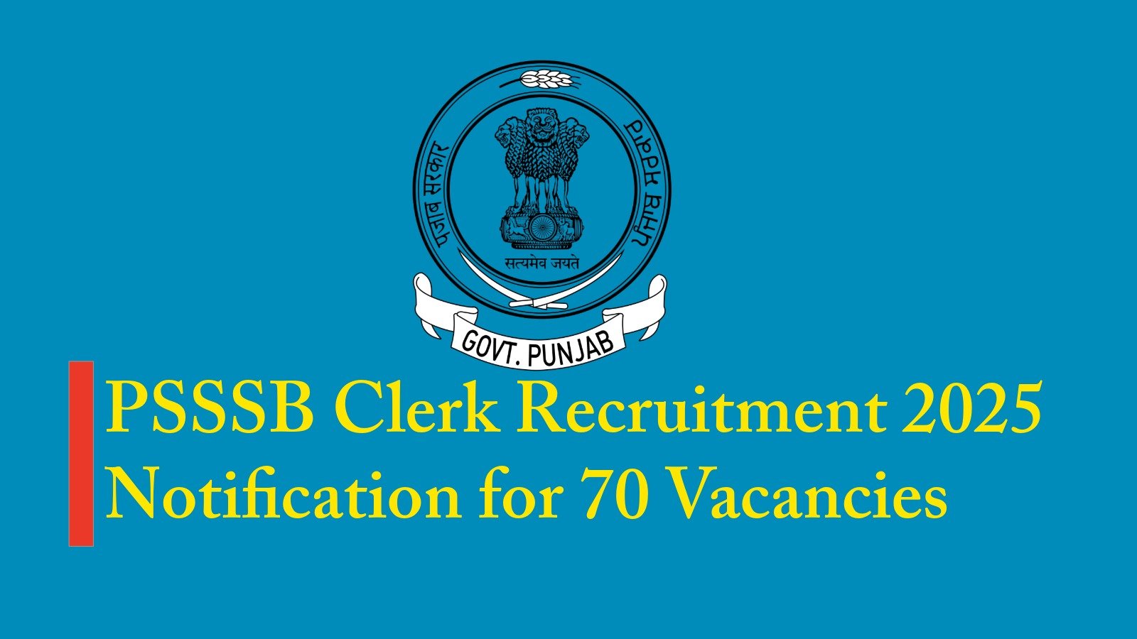 PSSSB Clerk Recruitment 2025
