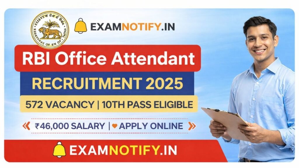 RBI Office Attendant Recruitment 2025 – 572 Vacancy Notification